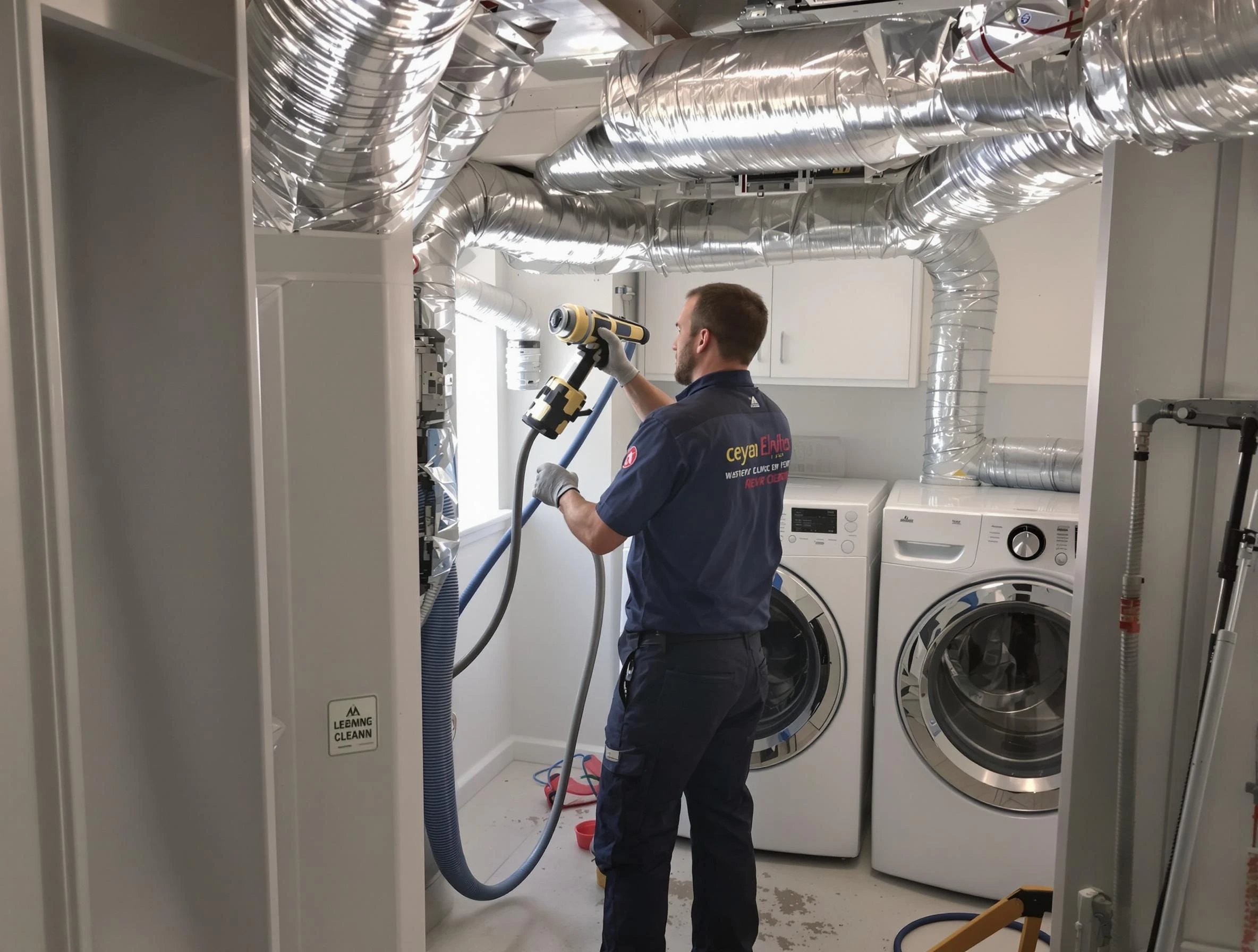 Sugar Hill Dryer Vent Cleaning specialist using advanced equipment for thorough duct cleaning in Sugar Hill